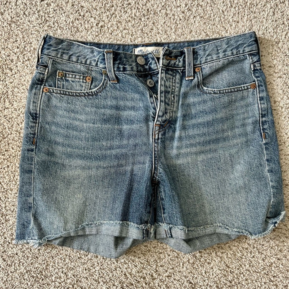 Madewell High Waist Blue Denim Shorts Vintage Style - Picture 2 of 8